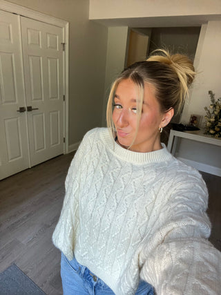 Honey Bun Cable Knit Sweater