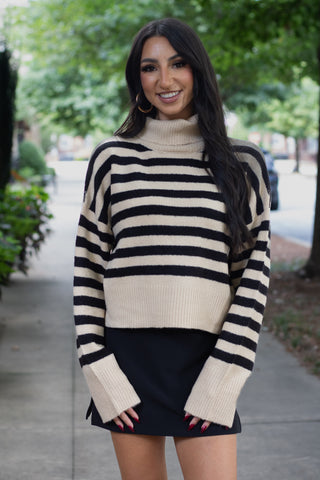 Stripe Turtle Neck