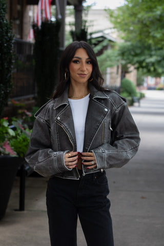 Grey Acid Wash Jacket