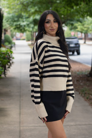 Stripe Turtle Neck