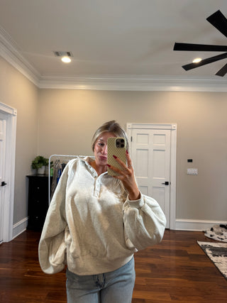 Gray Snap Button Sweatshirt