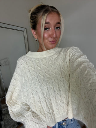 Honey Bun Cable Knit Sweater