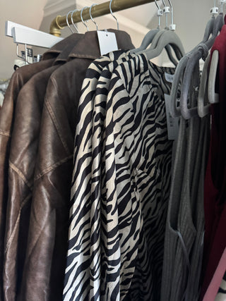 Georgie Zebra Satin Dress