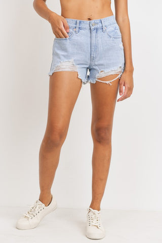 Ava High Rise Distressed Shorts