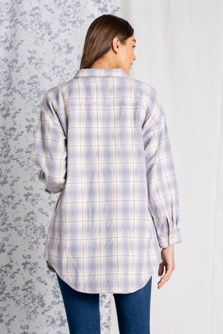 Dusty Blue Oversize Shacket