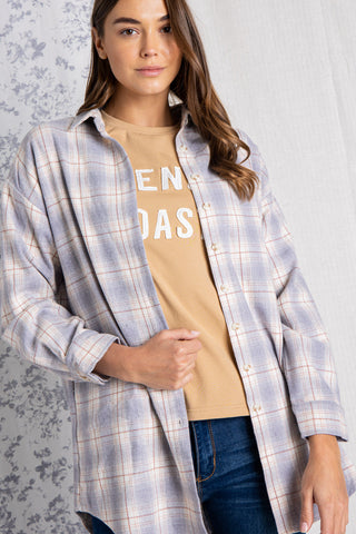 Dusty Blue Oversize Shacket