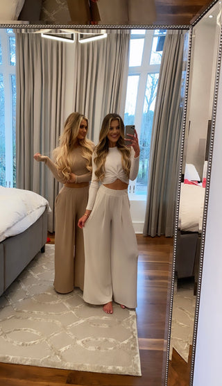 Cozy Mocha Long Sleeve Crop Top